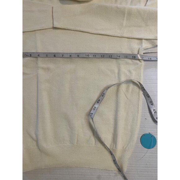 NWT-Vintage Crazy Horse Lambswool blend Cream Turtleneck ribbed Sweater Small - Picture 7 of 9